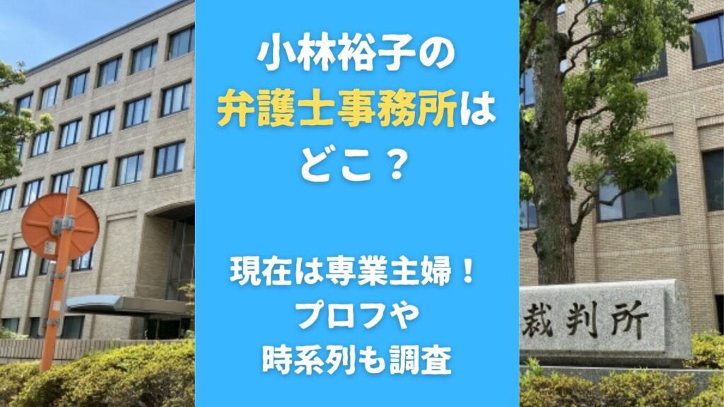 小林裕子の弁護士事務所はどこ？現在は専業主婦！プロフや時系列も調査