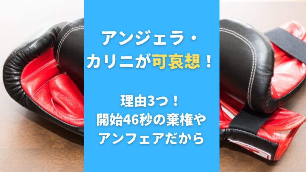 アンジェラ・カリニが可哀想！理由3つ！開始46秒の棄権やアンフェアだから