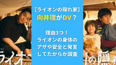 【ライオンの隠れ家】向井理がDV？理由3つ！ライオンの身体のアザや安全と発言してたからか調査