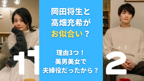 岡田将生と高畑充希がお似合い？理由3つ！美男美女 夫婦役だったから？