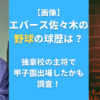 【画像】エバース佐々木の野球の球歴は？強豪校の主将で甲子園出場したかも調査！